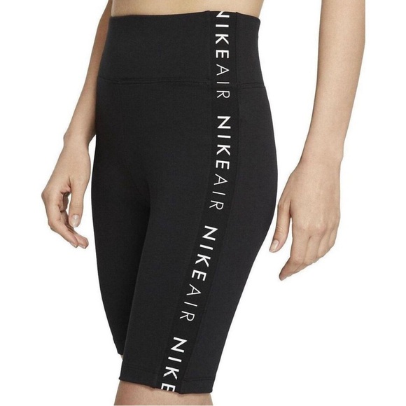 Nike‎ Air Logo Bike Shorts Black White XS - Picture 1 of 9